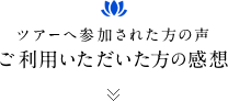 ツアーへ参加された方の声 ご利用いただいた方の感想