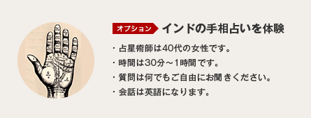 インドの手相占いを体験オプション